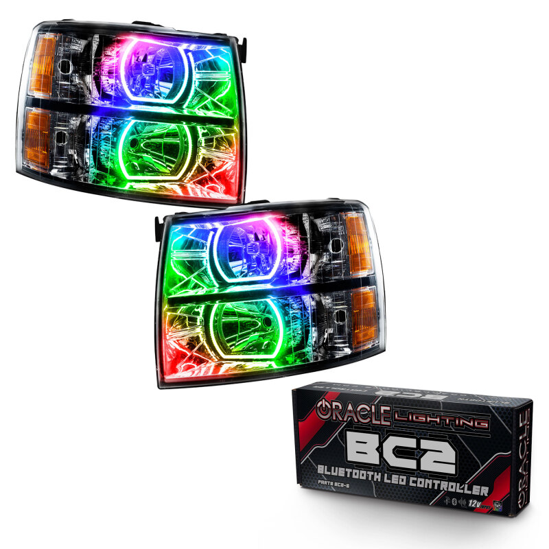 Picture of Oracle 07-13 Chevrolet Silverado SMD HL - Black - Square - ColorSHIFT w/ BC1 Controller