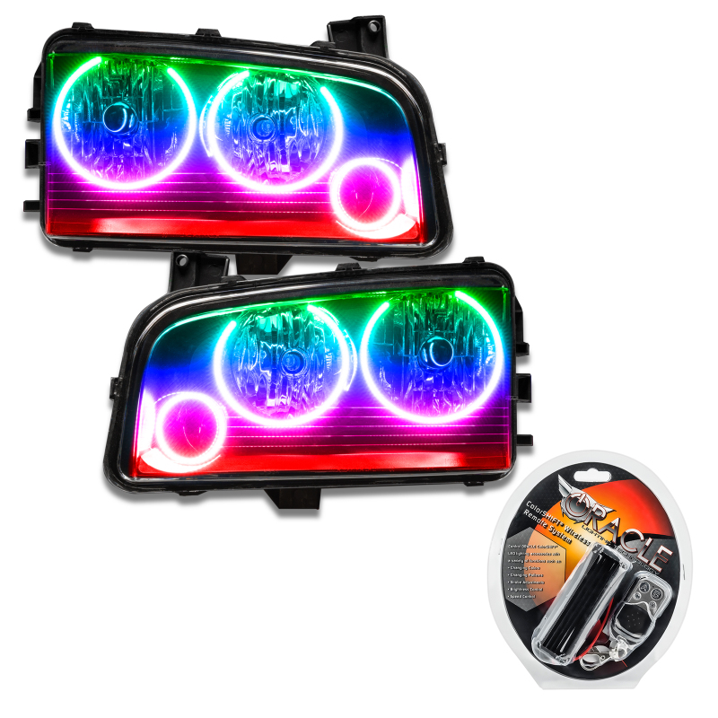 Picture of Oracle 05-10 Dodge Charger SMD HL (Non-HID) - Triple Halo - ColorSHIFT