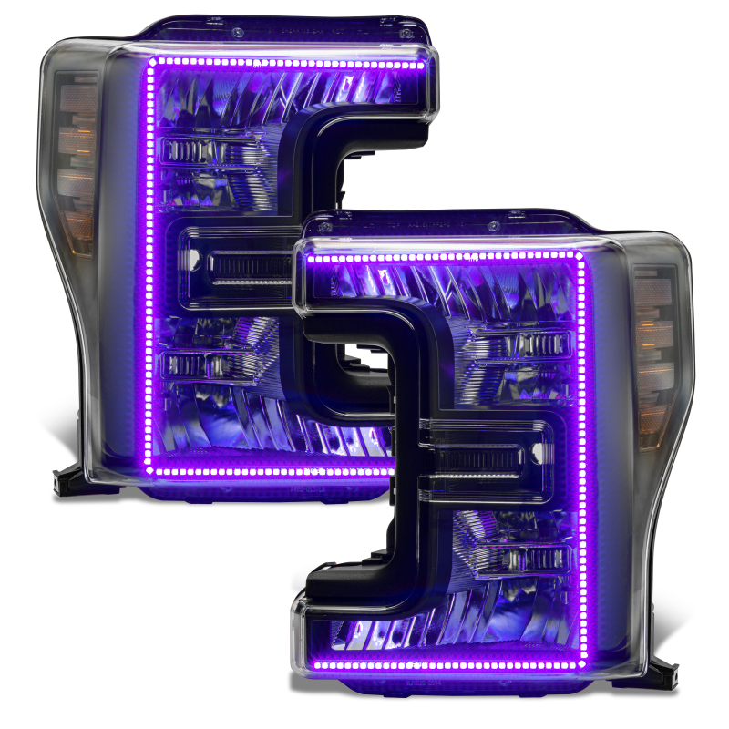Picture of Oracle 17-19 Ford F-250 SD Dynamic Pre-Assembled Headlights - Halogen - Black Edition -