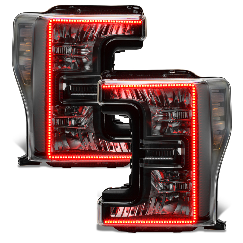 Picture of Oracle 17-19 Ford F-250 SD Dynamic Pre-Assembled Headlights - Halogen - Black Edition -