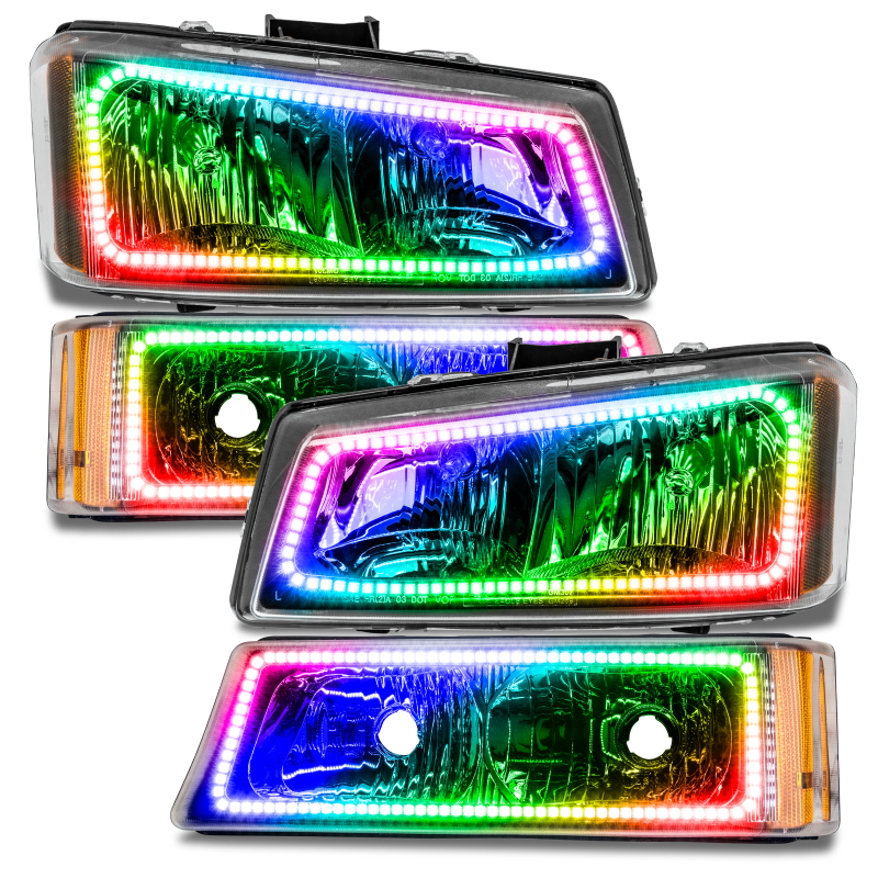 Picture of Oracle Chevrolet Silverado 03-06 Square Halo Kit - ColorSHIFT w/o Controller