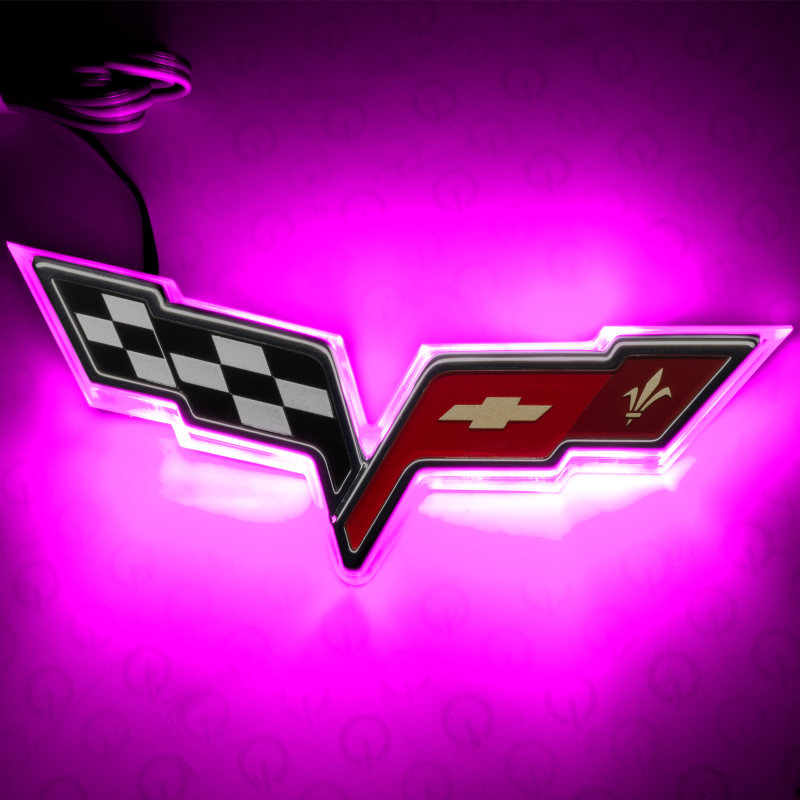 Picture of Oracle Chevrolet Corvette C6 Illuminated Emblem - Dual Intensity - Pink