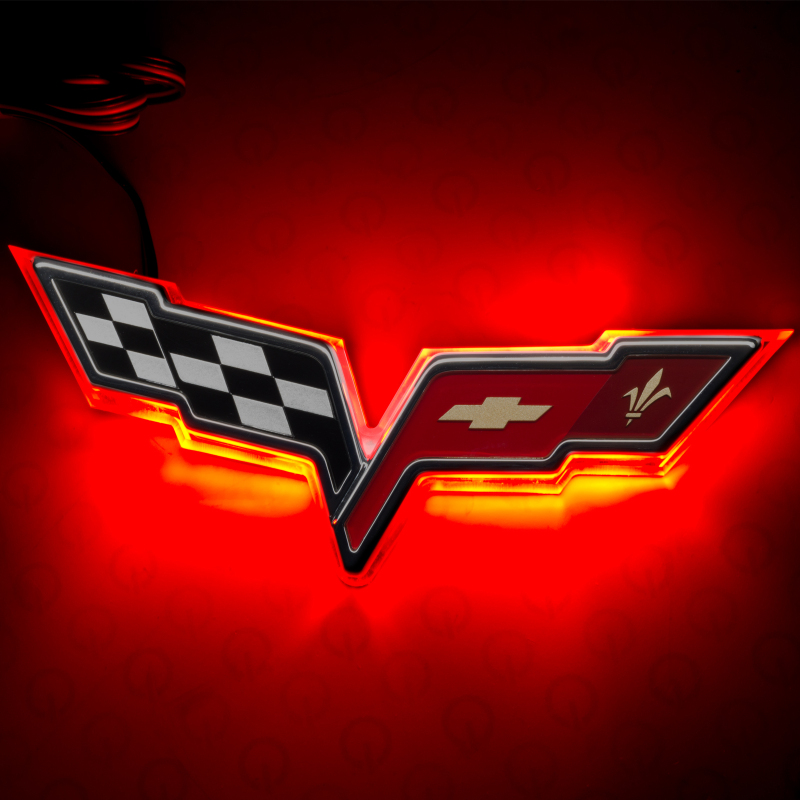 Picture of Oracle Chevrolet Corvette C6 Illuminated Emblem - Red