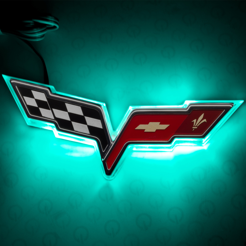 Picture of Oracle Chevrolet Corvette C6 Illuminated Emblem - Aqua