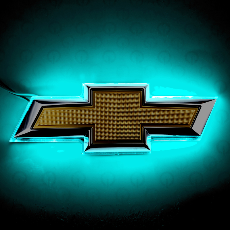 Picture of Oracle 14-15 Chevrolet Camaro Illuminated Bowtie - Dual Intensity - Aqua