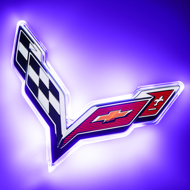 Picture of Oracle Corvette C7 Rear Illuminated Emblem - UV/Purple