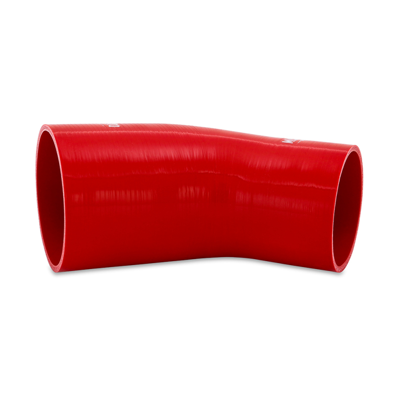 Picture of Mishimoto Silicone Reducer Coupler 45 Degree 3.5in to 4in - Red