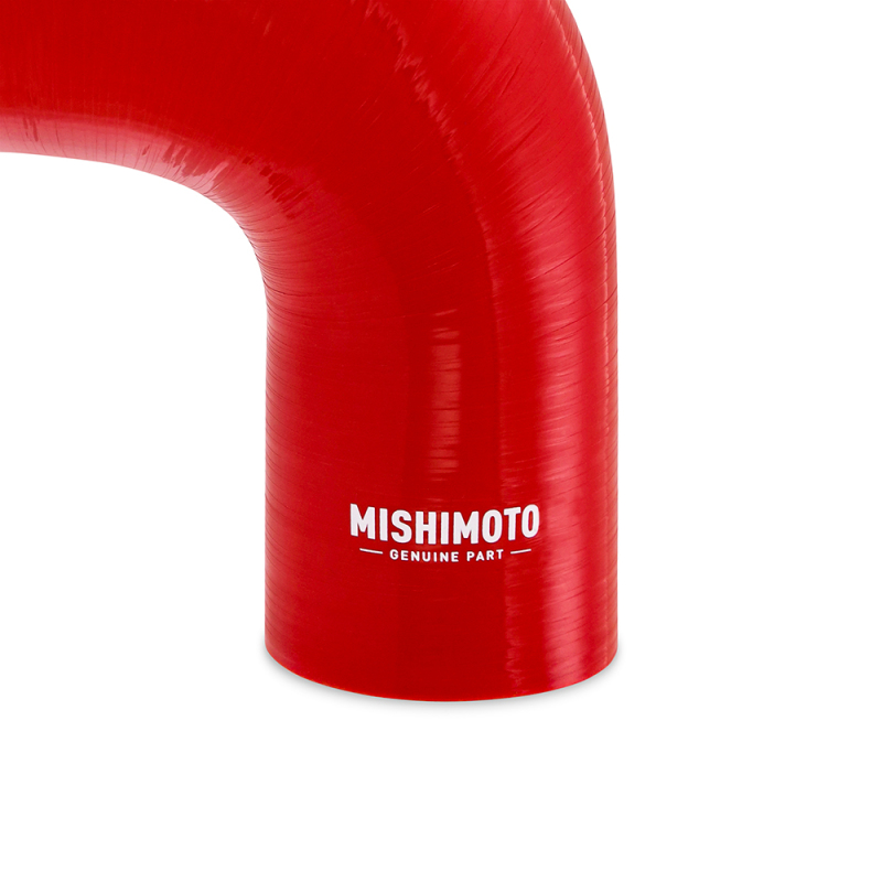 Picture of Mishimoto Silicone Reducer Coupler 90 Degree 2in to 2.25in - Red