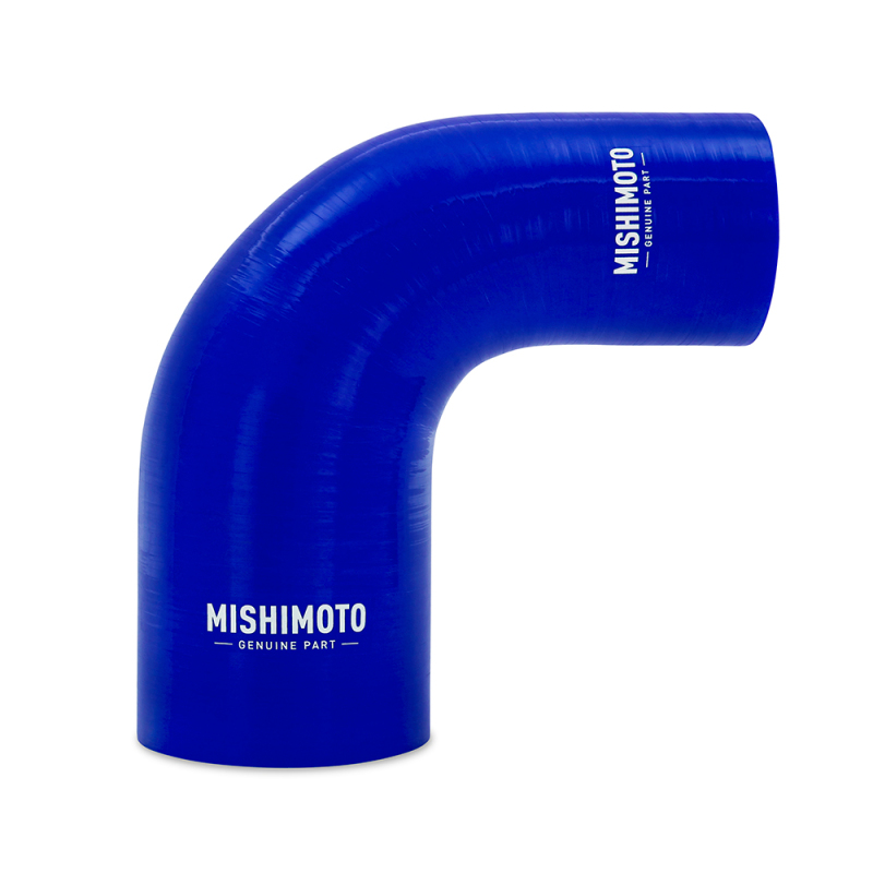 Picture of Mishimoto Silicone Reducer Coupler 90 Degree 2.5in to 4in - Blue
