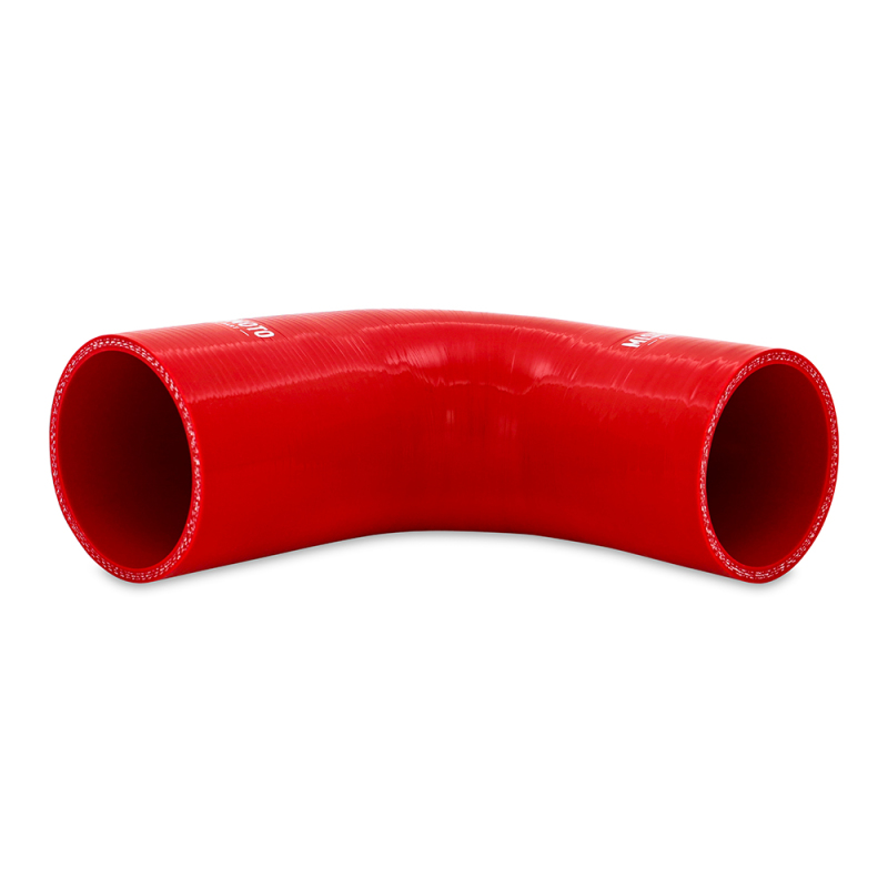 Picture of Mishimoto Silicone Reducer Coupler 90 Degree 2in to 2.25in - Red