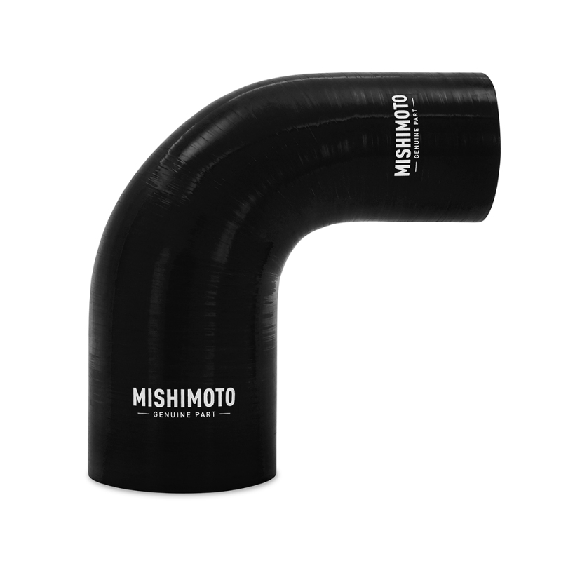 Picture of Mishimoto Silicone Reducer Coupler 90 Degree 3in to 3.5in - Black