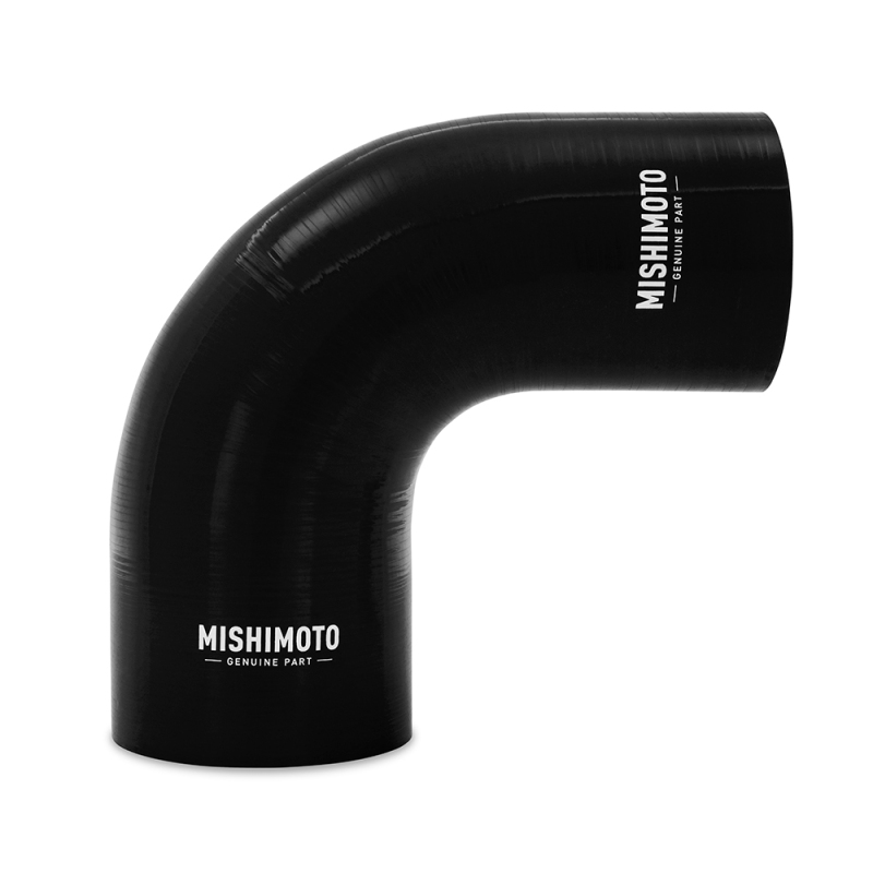 Picture of Mishimoto Silicone Reducer Coupler 90 Degree 3.5in to 4in - Black