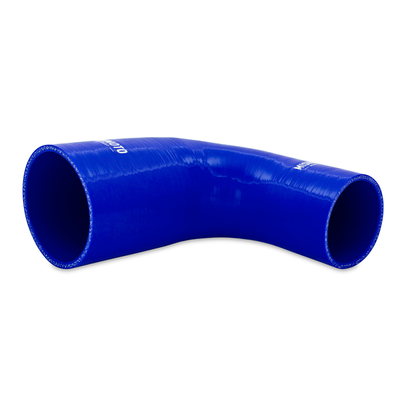 Picture of Mishimoto Silicone Reducer Coupler 90 Degree 2.5in to 4in - Blue
