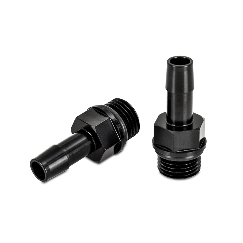 Picture of Mishimoto 2pcs M16x1.5 3/8in Aluminum Catch Can Fitting Black