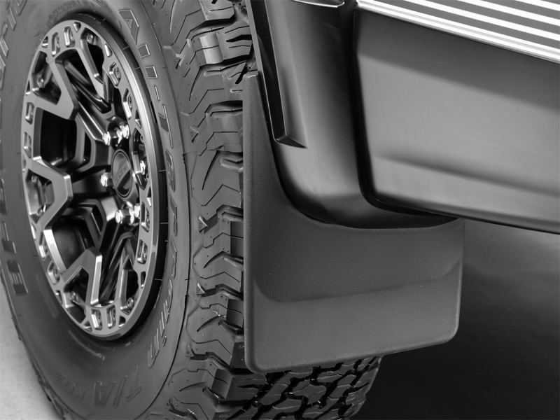Picture of WeatherTech 2021+ Ford F-150 Raptor (Incl. 37 Perf. Pkg) No Drill Rear MudFlaps - Black