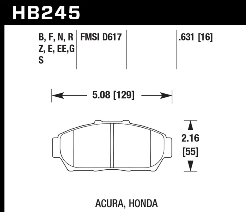 Picture of Hawk Performance HAWK ER-1 Brake Pad Sets - HB245D.631