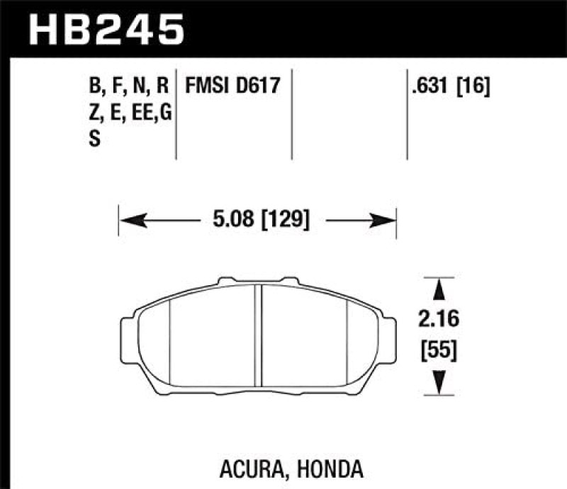 Picture of Hawk Performance HAWK ER-1 Brake Pad Sets - HB245D.631
