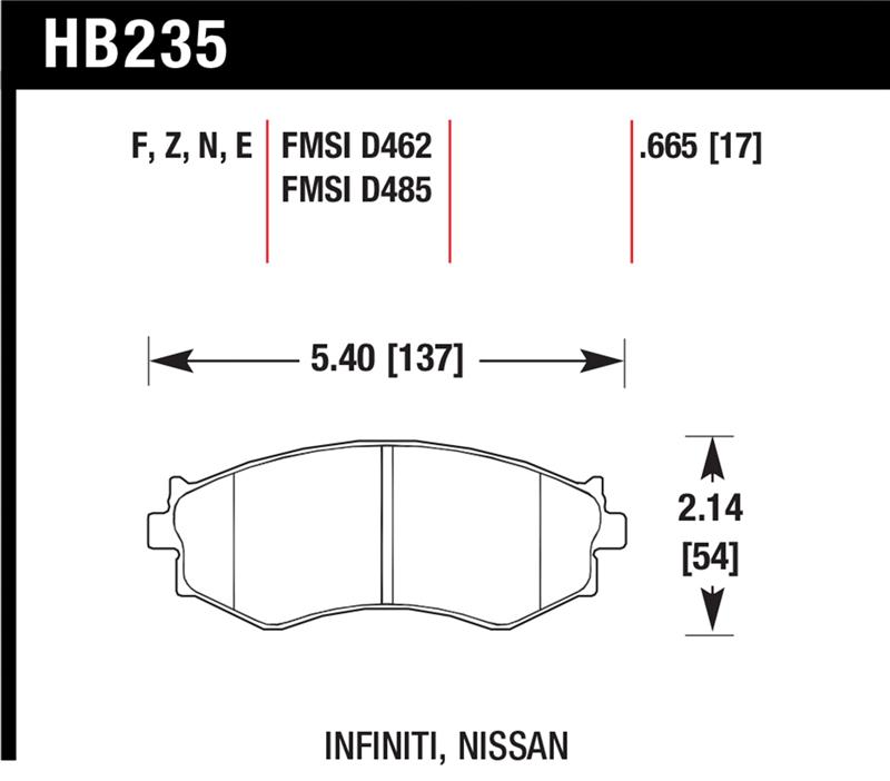 Picture of Hawk Performance HAWK HPS Brake Pad Sets - HB235F.665