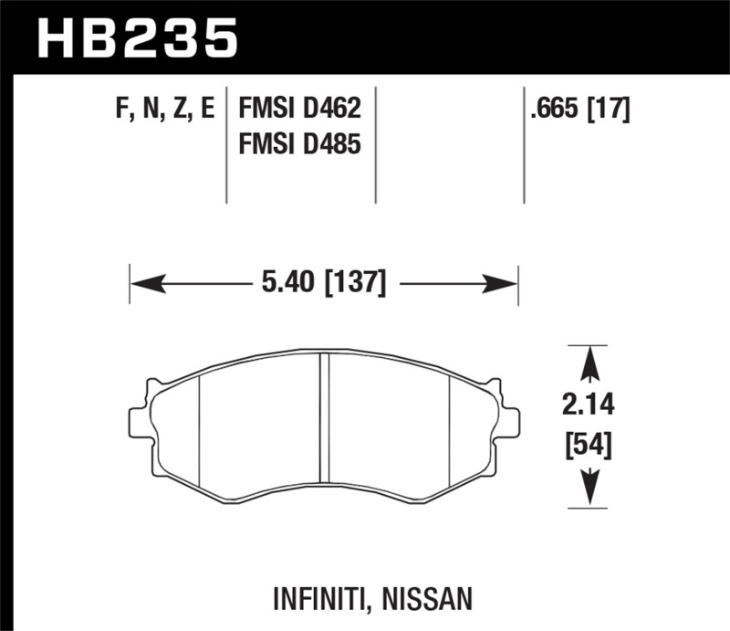 Picture of Hawk Performance HAWK HPS Brake Pad Sets - HB235F.665