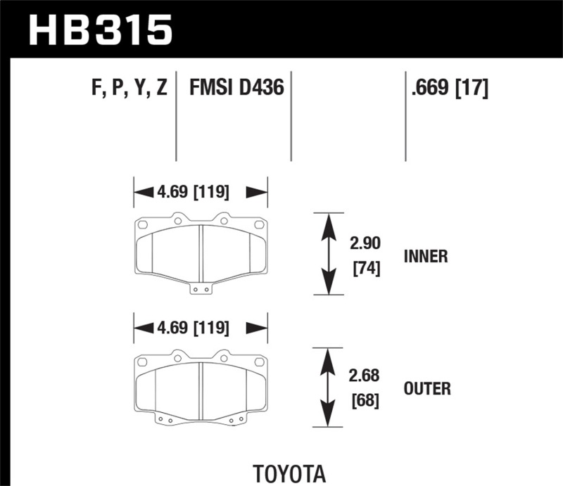 Picture of Hawk Performance HAWK HPS 5.0 Brake Pad Sets - HB315B.669