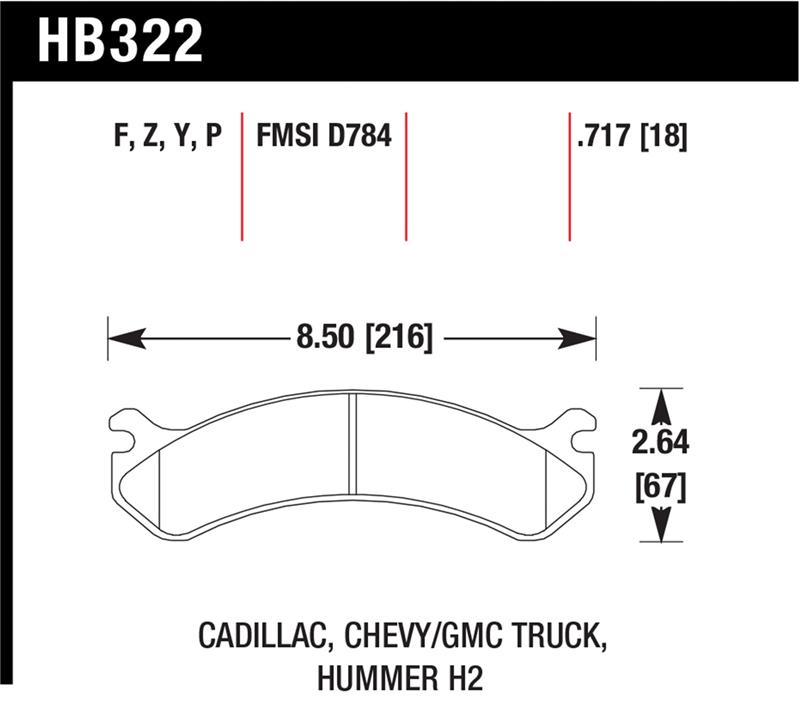 Picture of Hawk Performance HAWK Super Duty Brake Pad Sets Front - HB322P.717