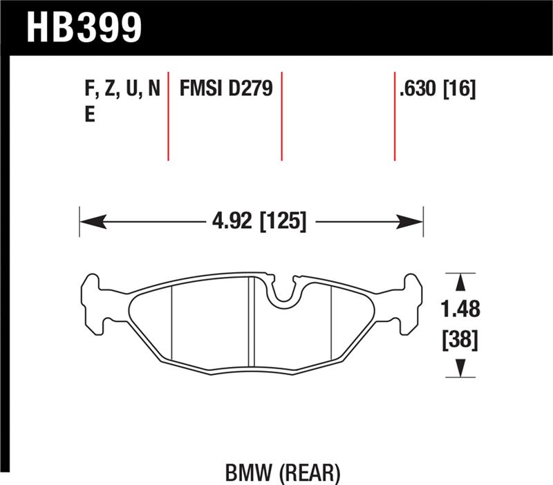 Picture of Hawk Performance HAWK HP+ Brake Pad Sets Rear - HB399N.630