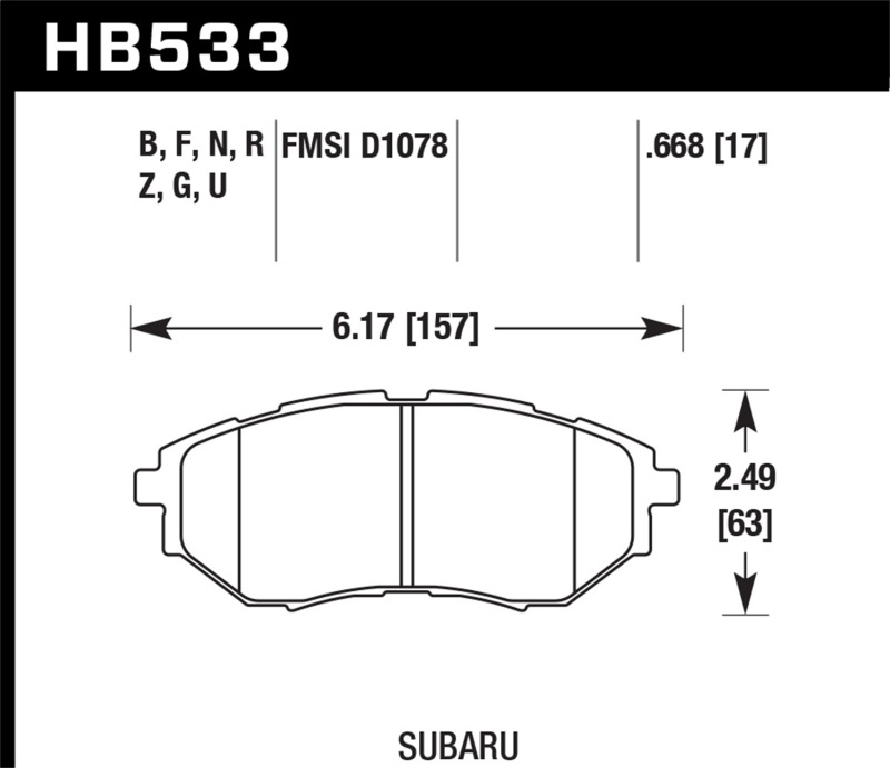 Picture of Hawk Performance HAWK Ceramic Brake Pad Sets - HB533Z.668