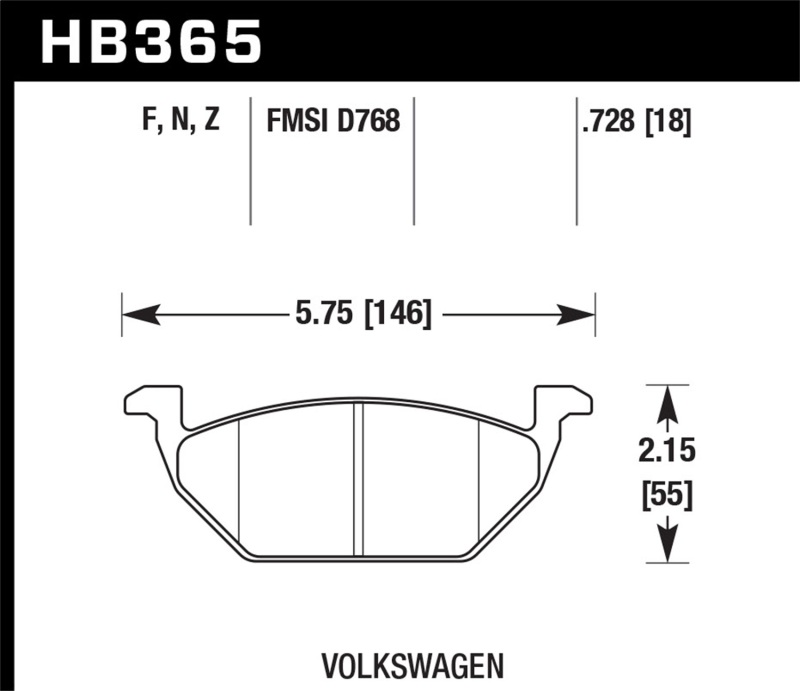 Picture of Hawk Performance HAWK HPS 5.0 Brake Pad Sets Front - HB365B.728