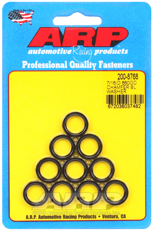 Picture of ARP 8740 Chrome Moly 7/16in x .660 x .120 Black Chamfer Washer - 10 Pack