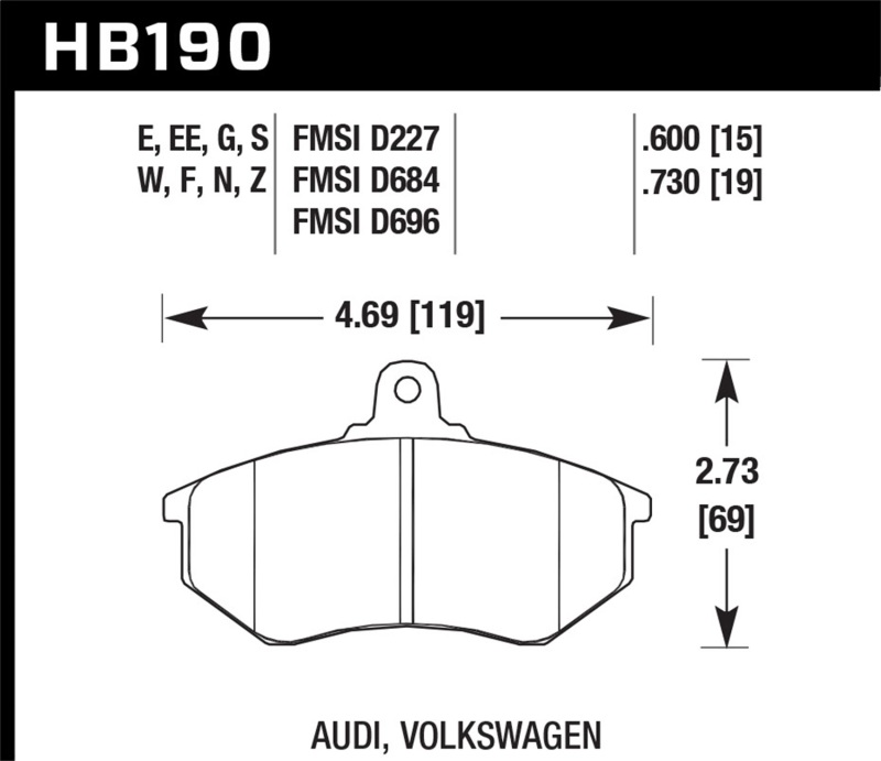 Picture of Hawk Performance HAWK ER-1 Brake Pad Sets - HB190D.600