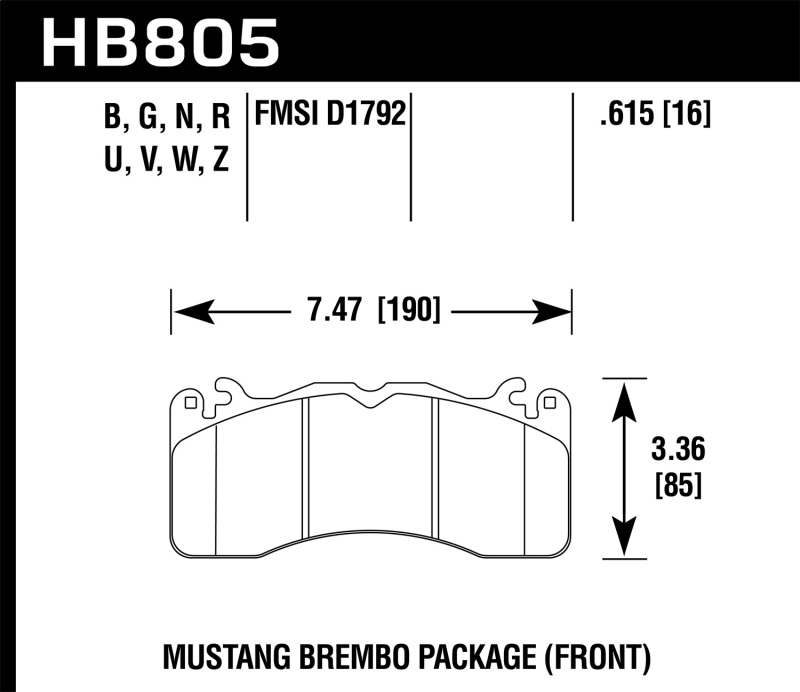 Picture of Hawk Performance HAWK ER-1 Brake Pad Sets - HB805D.615
