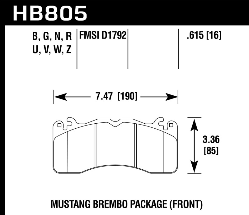 Picture of Hawk Performance HAWK ER-1 Brake Pad Sets - HB805D.615