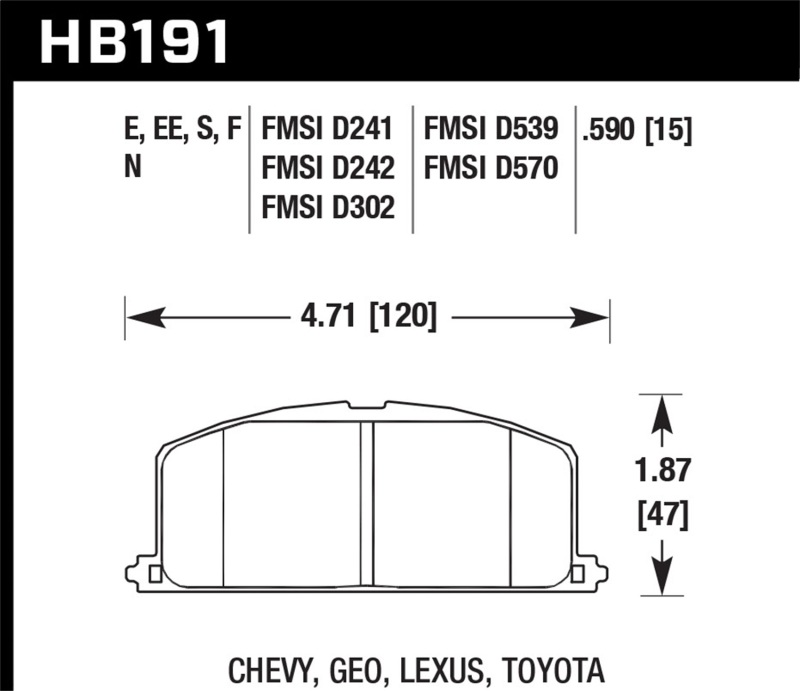 Picture of Hawk Performance HAWK ER-1 Brake Pad Sets - HB191D.590