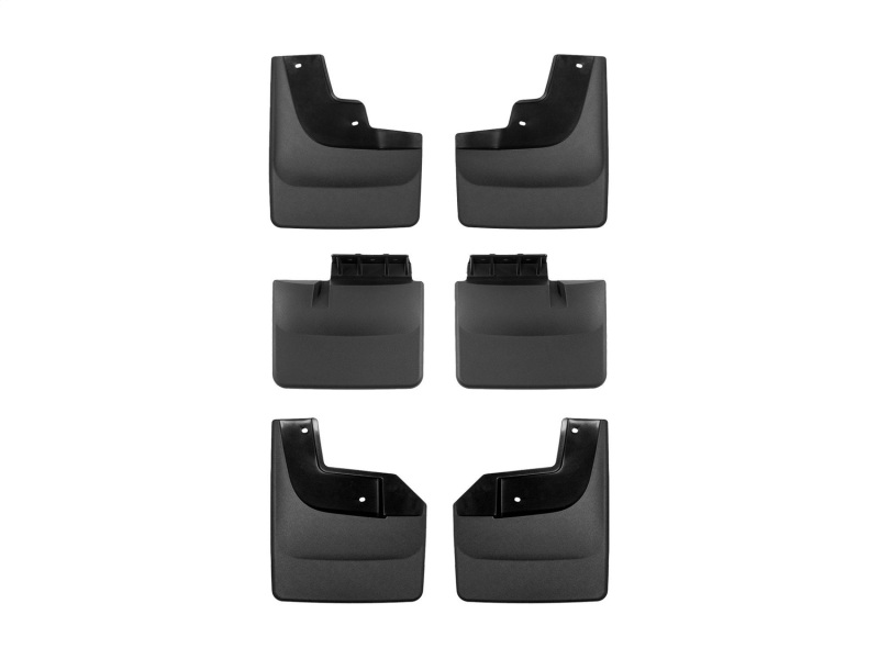 Picture of WeatherTech 21-22 Ford F-150 Raptor No Drill MudFlaps (Front + Mid + Rear Set) - Black