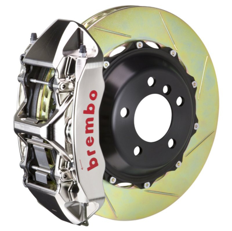 Picture of Brembo 04-10 5-Series (Excl. xDrive/M5) Fr GTR BBK 6Pist Billet 380x32 2pc Rotor Slot Type1-Nickel