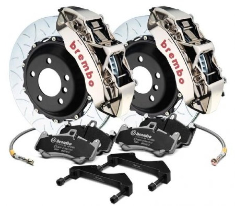 Picture of Brembo 06-13 Corvette Z06 Excl CC Brakes Fr GTR BBK 6Pist Billet 380x32 2pc Rotor Slot Type3-Nickel