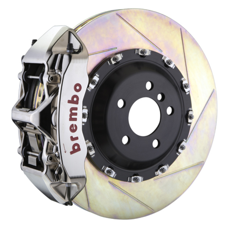 Picture of Brembo 10-19 Ghost Front GTR BBK 6 Piston Billet411x34 2pc Rotor Slotted Type-1- Nickel Plated