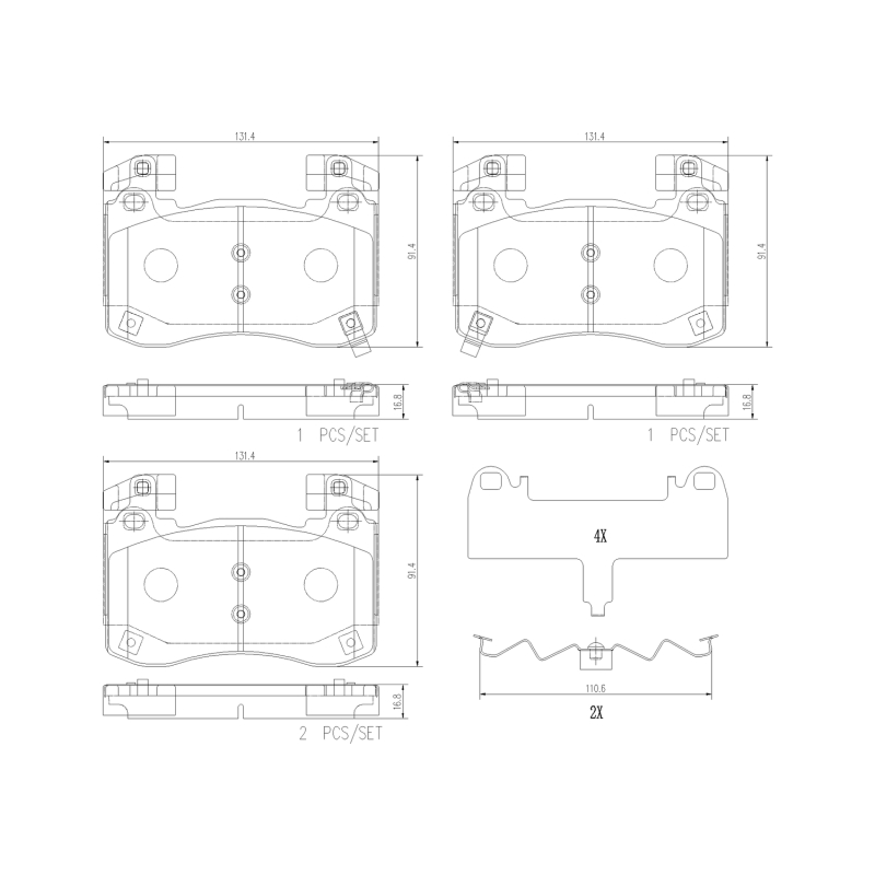 Picture of Brembo OE BRE Ceramic Pads Brake Pads - P30113N