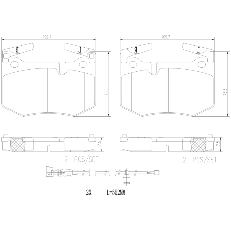 Picture of Brembo OE BRE Ceramic Pads Brake Pads - P83164N