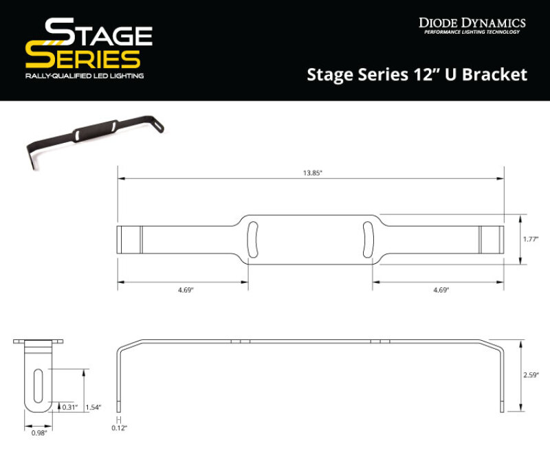 Picture of Diode Dynamics Stage Series 12 In U Bracket (Pair)