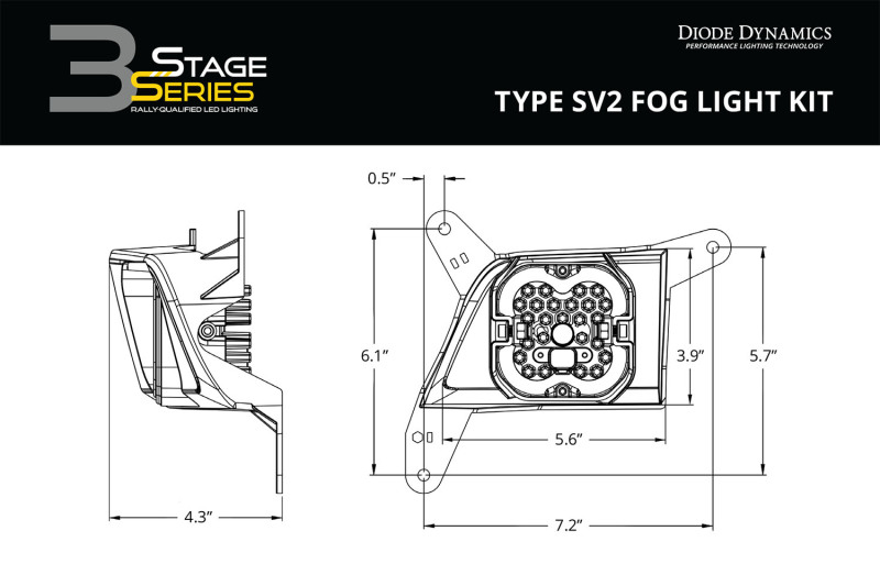 Picture of Diode Dynamics SS3 Sport Type SV2 Kit ABL - Yellow SAE Fog