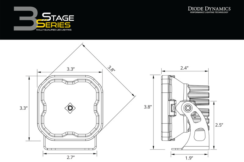Picture of Diode Dynamics SS3 Max ABL - Yellow SAE Fog Standard (Single)