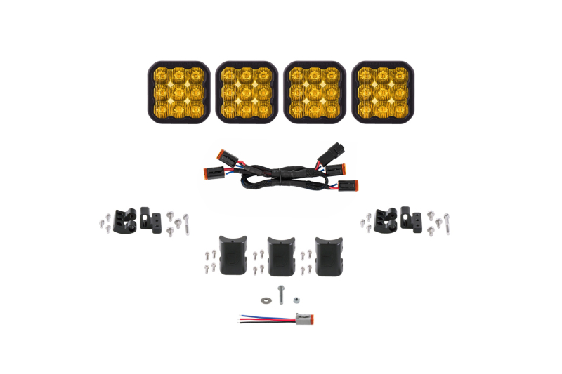Picture of Diode Dynamics SS5 Sport Universal CrossLink 4-Pod Lightbar - Yellow Driving