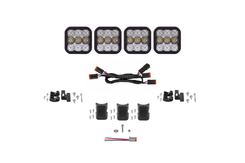 Picture of Diode Dynamics SS5 Sport Universal CrossLink 4-Pod Lightbar - White Combo