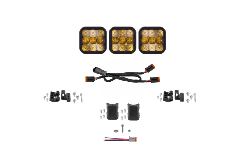 Picture of Diode Dynamics SS5 Sport Universal CrossLink 3-Pod Lightbar - Yellow Combo