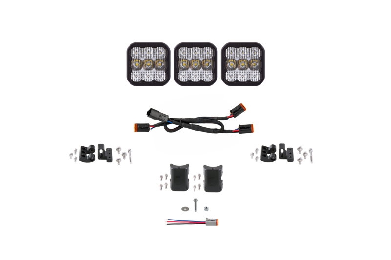 Picture of Diode Dynamics SS5 Sport Universal CrossLink 3-Pod Lightbar - White Combo