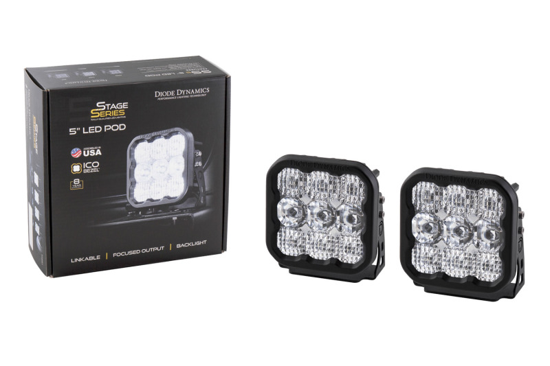 Picture of Diode Dynamics SS5 LED Pod Sport - White Spot (Pair)