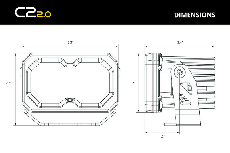 Picture of Diode Dynamics Stage Series 2 In Roll Bar Chase Light Kit SSC2 Sport - Yellow (Pair)