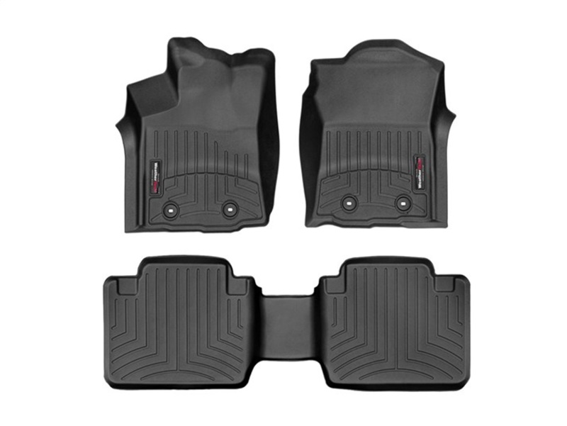 Picture of WeatherTech 2018+ Toyota Tacoma Front and Rear FloorLiner - Black (Fits Access/Double Cab)