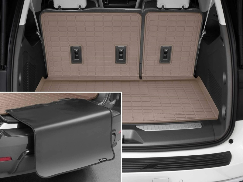 Picture of WeatherTech 2021 Chevrolet Suburban/GMC Yukon XL SeatBack Cargo Liners HP w/Bumper Protector - Tan